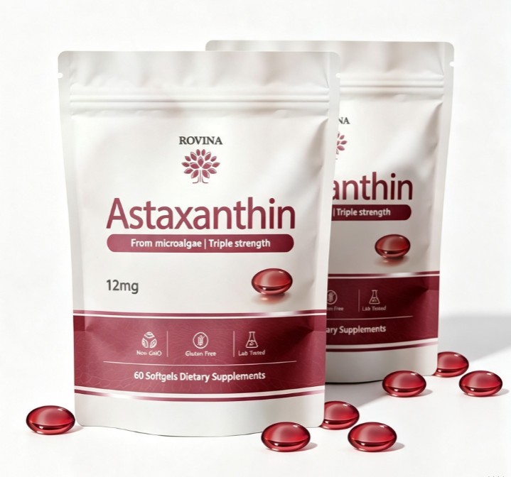 ROVINA Astaxanthin 12mg Softgels From Microalgae-Triple Strength Antioxidant US