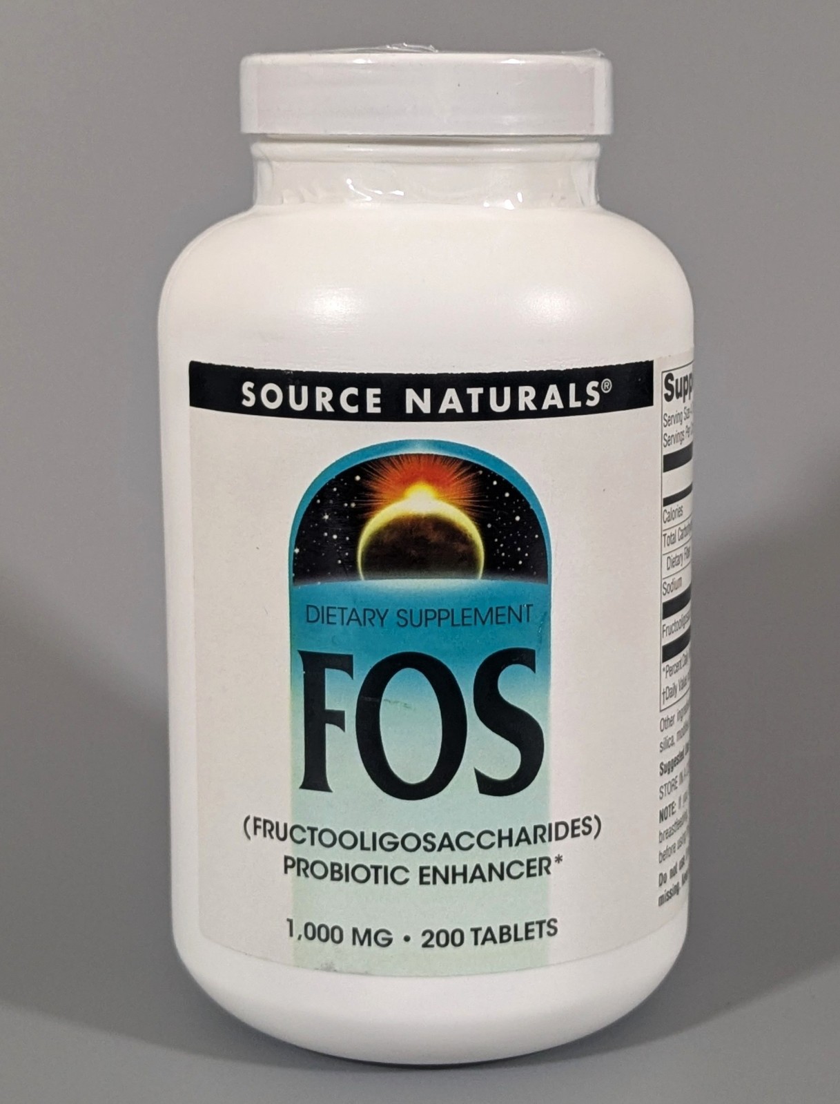Source Naturals FOS 1000mg 200 Tablets Prebiotic Fructooligosaccharides New