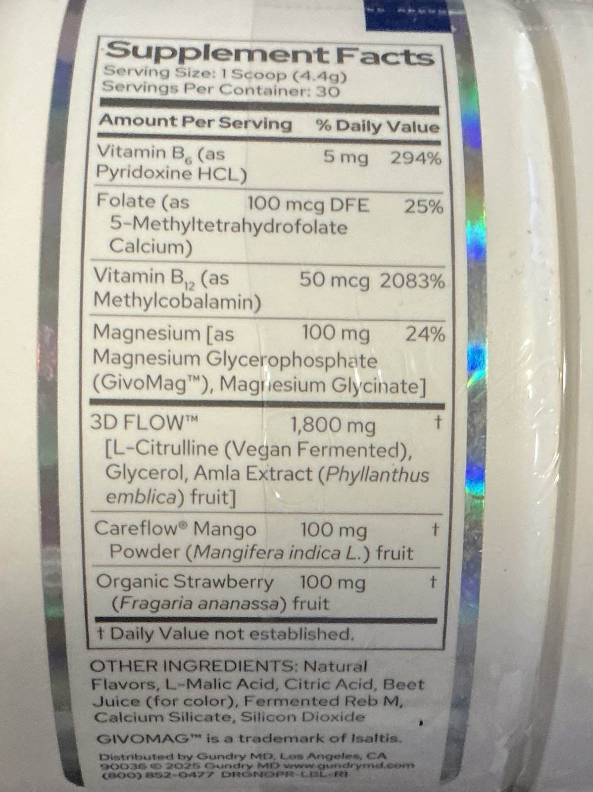 Authentic Gundry MD Nitro Pulse Strawberry Lemonade. 30 Servings- MFG 4/26