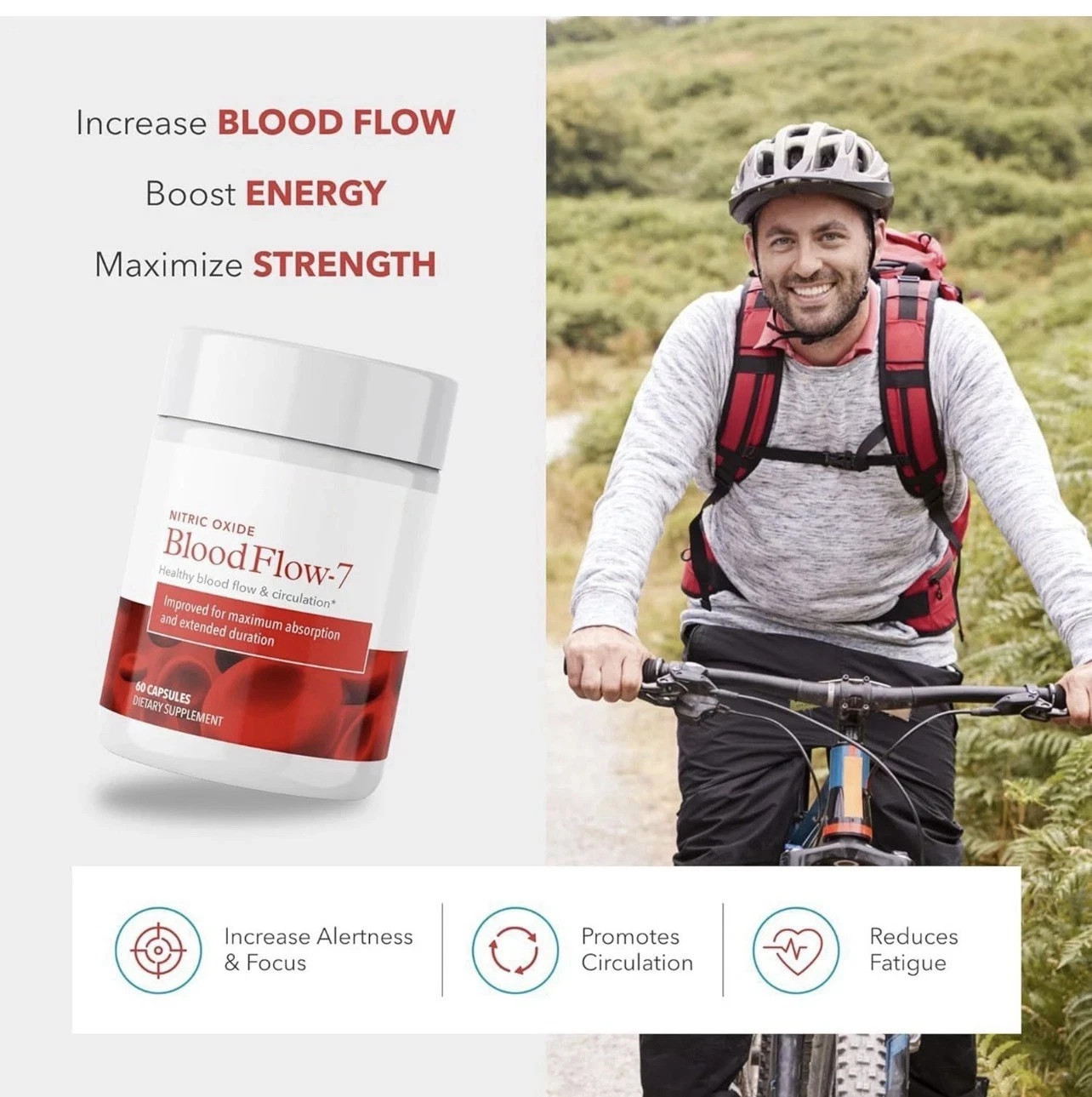 Juvenon Nitric Oxide BloodFlow-7 Dietary Supplement stream Support 60 Cap