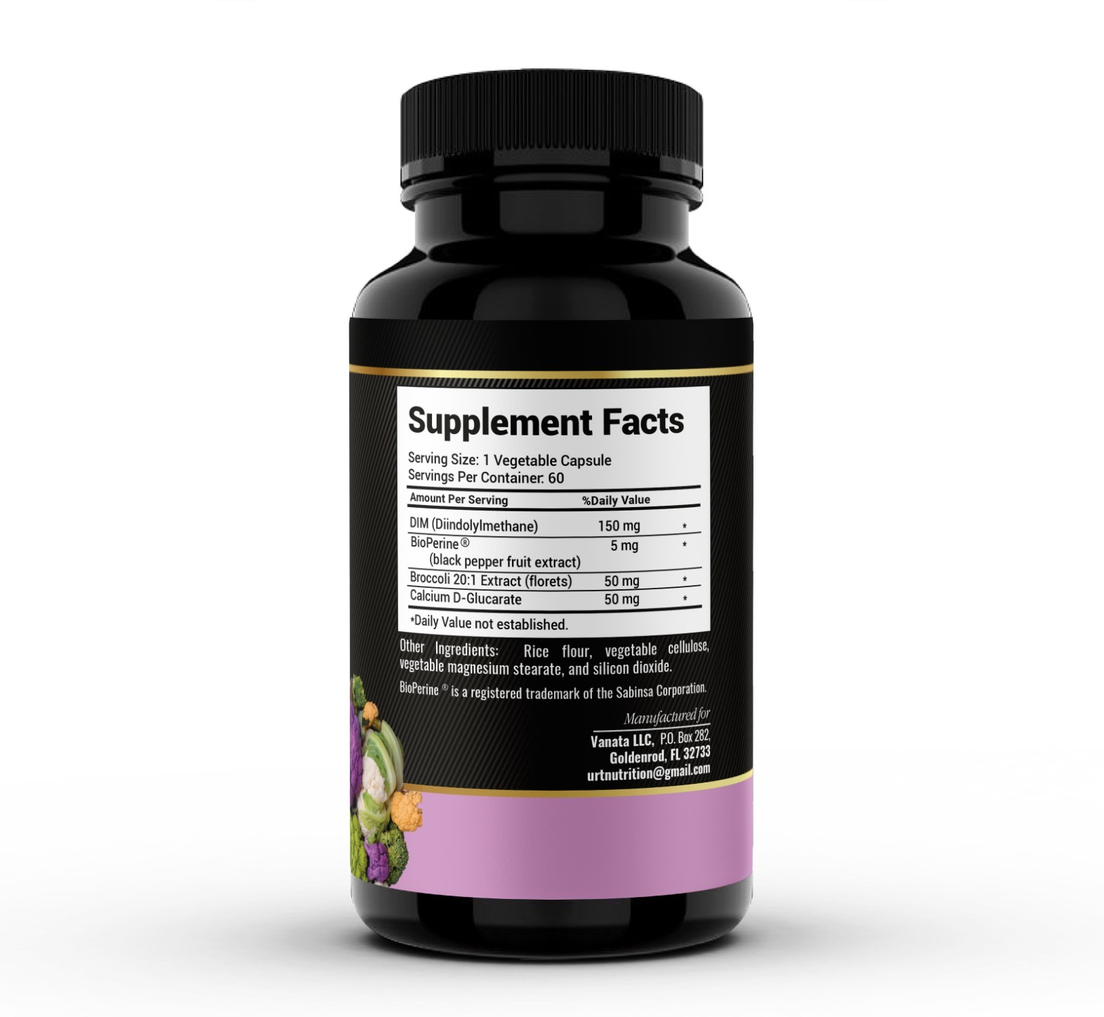 DIM Supplement with Broccoli Extract and BioPerine, Natural Hormone Balance 60ct