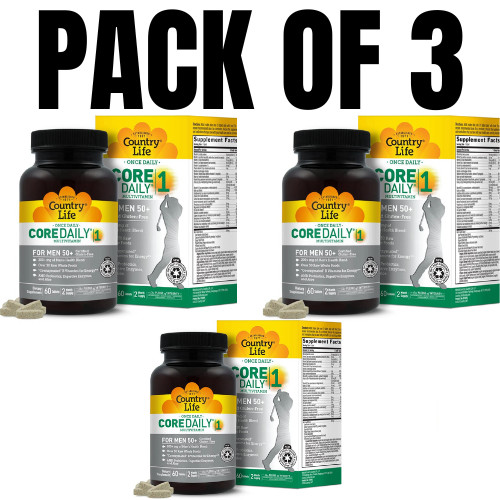 Country Life Core Daily-1 Multivitamin for Men – 60 Count (Pack of 3)