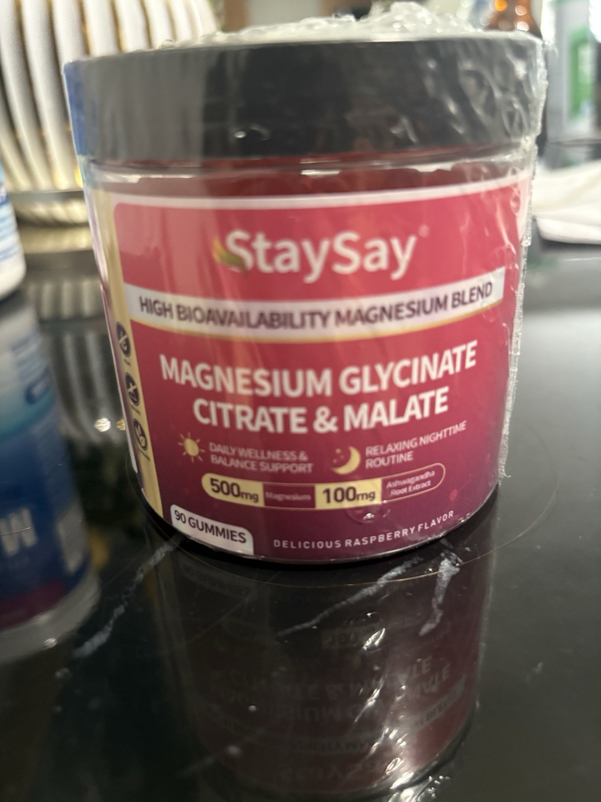StaySay High Bioavailability Magnesium Gummies 90 Raspberry 500mg