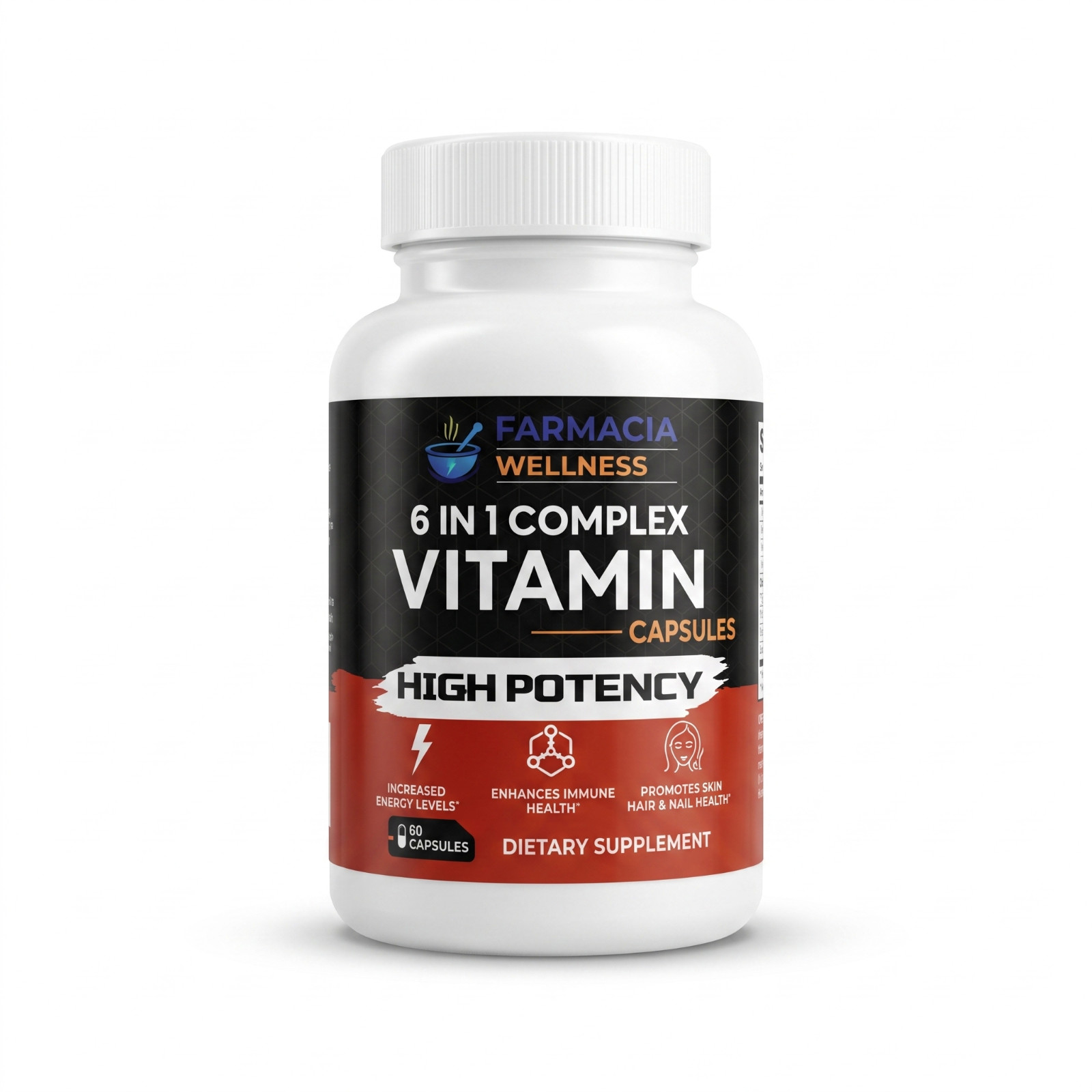Farmacia Wellness 6-in-1 Complex Multivitamin 60 Capsules High Potency Daily