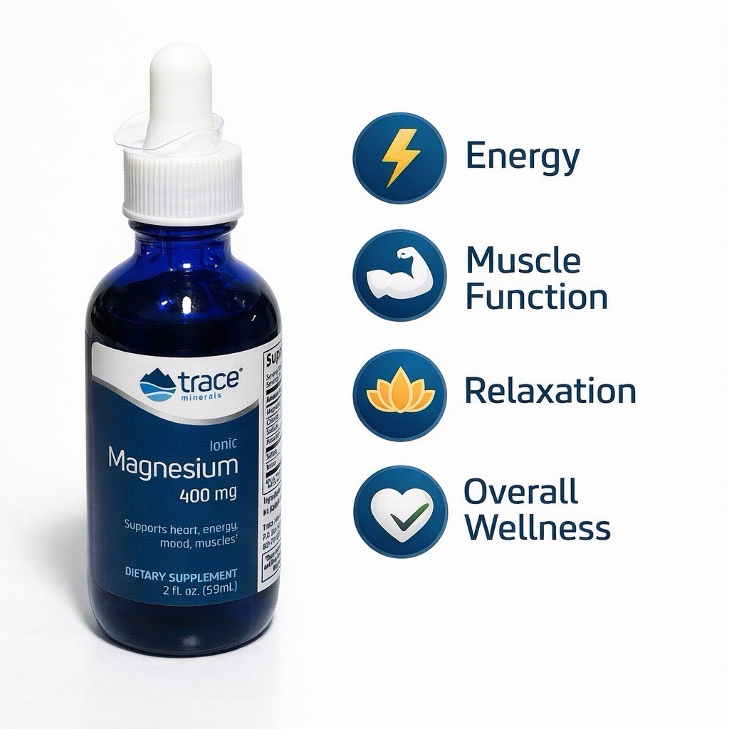 Trace Minerals Research Ionic Magnesium 2 Oz 400 mg Duo-Pack