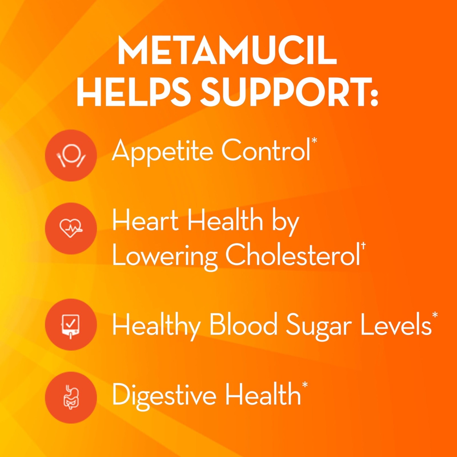 Metamucil Psyllium Fiber Powder Orange Real Sugar 72 Tbsp 4 Pack FREESHIP