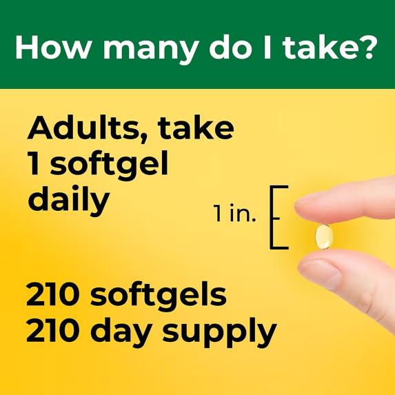 Nature Made Vitamin D3 1000 IU 25 mcg Softgel Dietary Supplement for Immune 210
