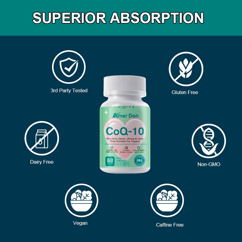 COQ 10 Coenzyme Q-10 200mg Heart Health Support, Increase Energy &amp, Stamina