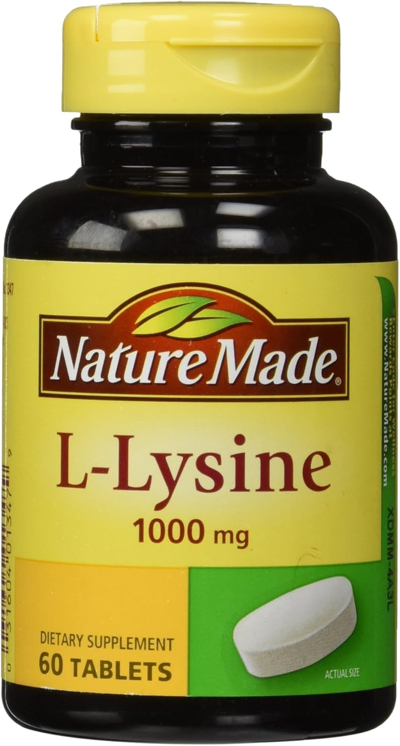L-Lysine 1000 Mg, Dietary Supplement, 60 Tablets, 60 Day Supply