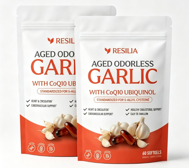 1-5x Resilia Garlic Extract 600mg Softgels 60 Count Odorless Aged Garlic Extra