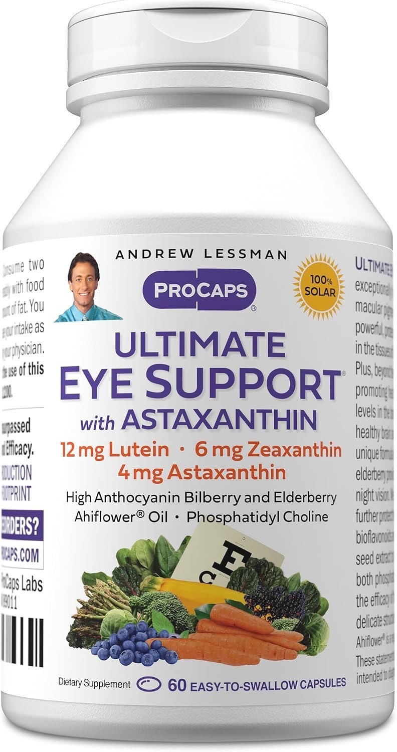 Ultimate Eye Support Softgels: 60 Count with Lutein, Zeaxanthin & Astaxanthin