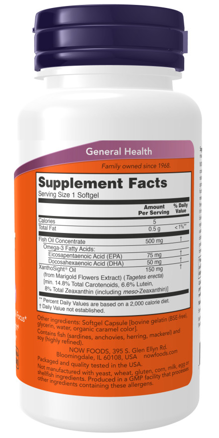 NOW Foods Macular Vision 50 Softgels Blue Light Protection 06/2028EXP