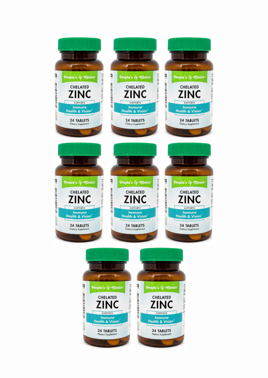People’s Choice Chelated Zinc 24 Tablets 8 Pack Immune Health & Vision