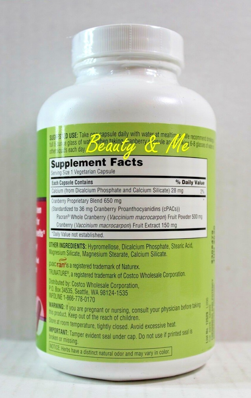 trunature CRANBERRY 650mg, 140 Capsules ** Maintain Healthy Urinary Tract **