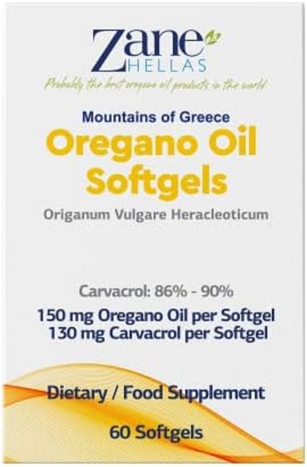 130 mg Carvacrol – 150 mg Oregano Oil per Softgel. World Highest Concentratio…