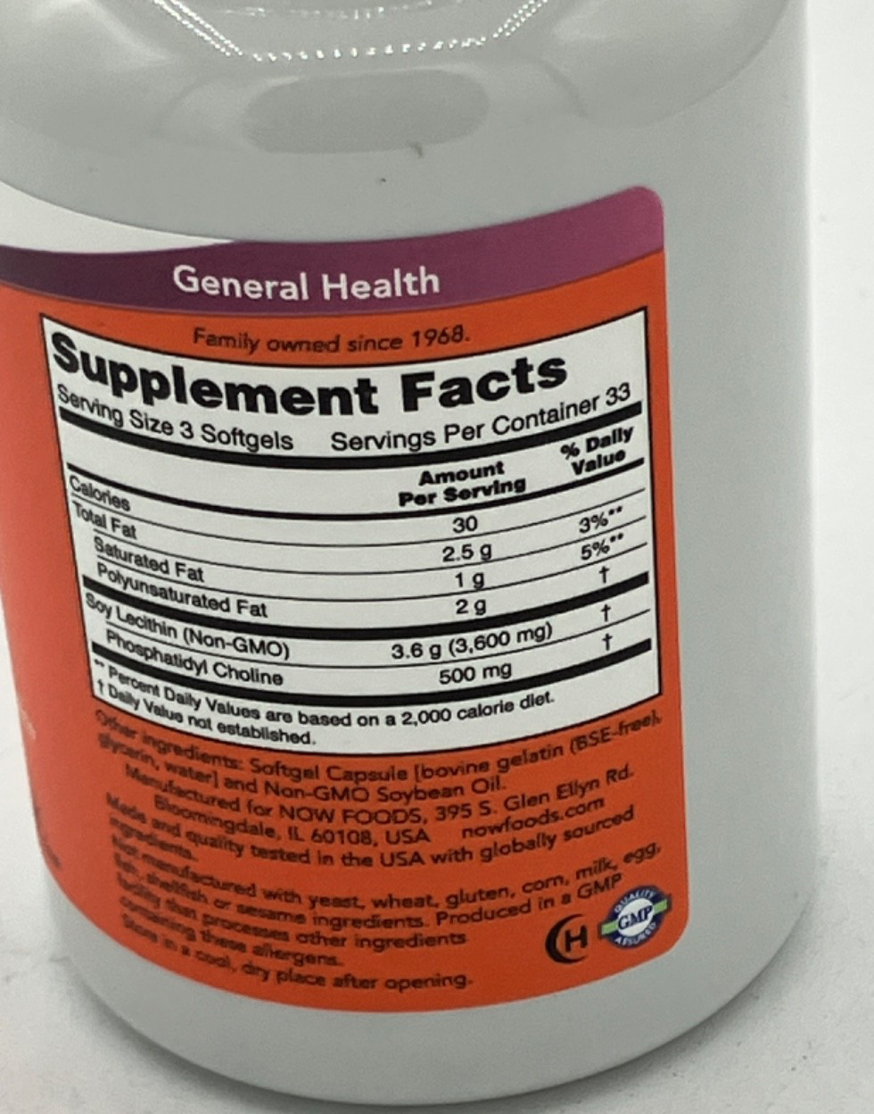 Now Foods Lecithin 100 Softgels 1200 Mg, Best By: 04/2028