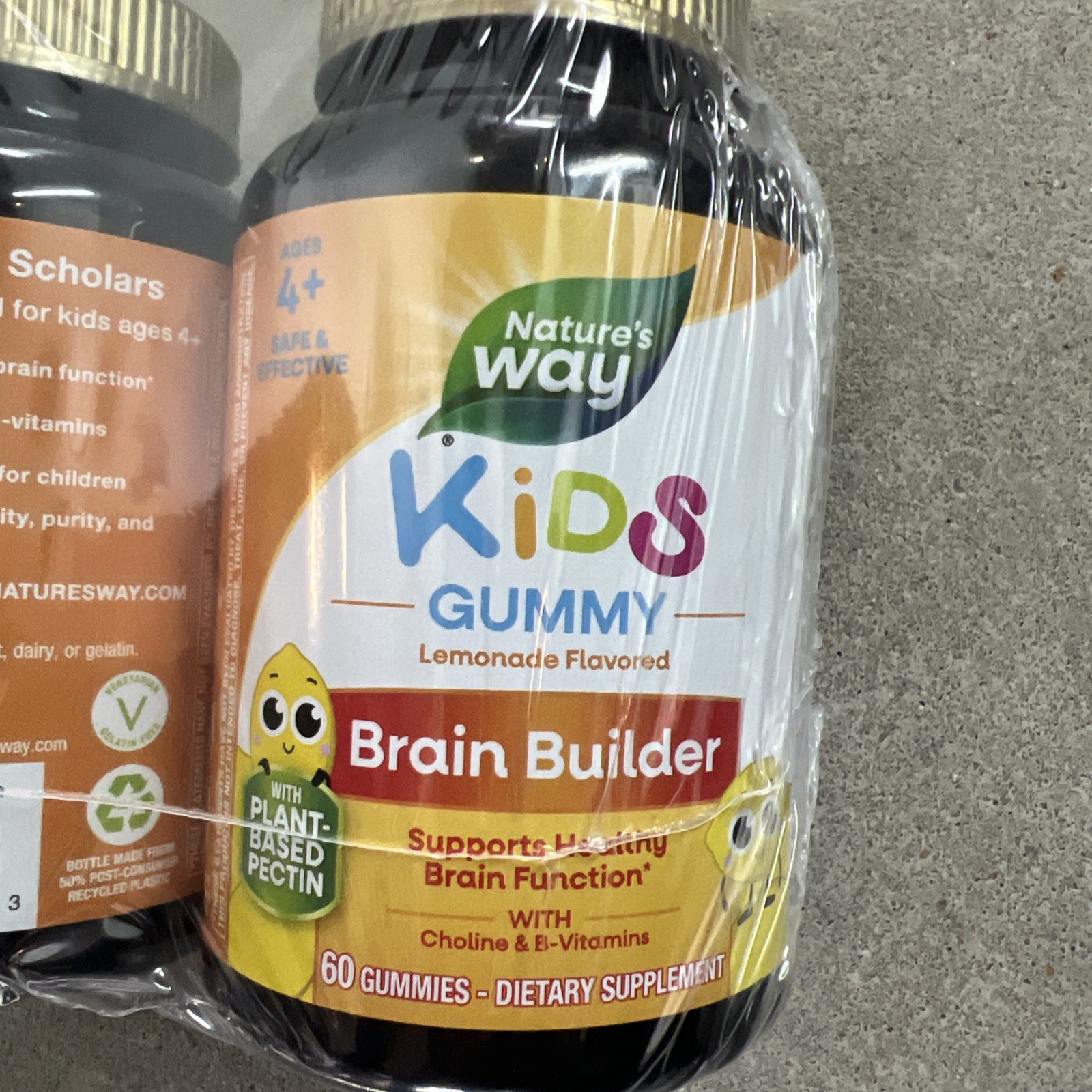 2 Bottles (120 Pcs) Nature’s Way Kids Brain Builder Gummies, Lemonade EXP 10/27