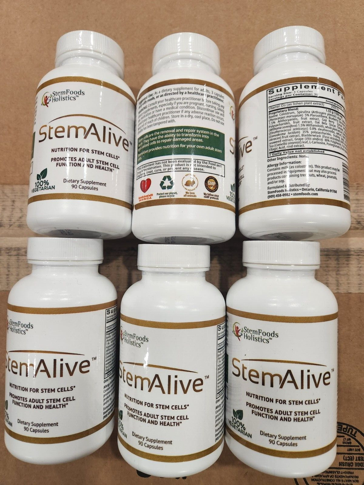 6 Stem Alive Stem Foods Holisticis Nutrition for Stem Cells 90 caps. 03/2027