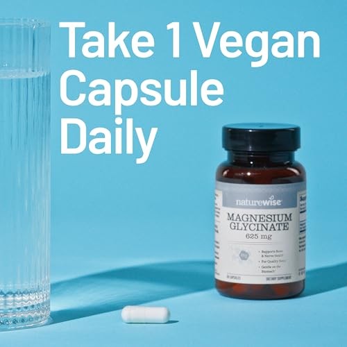 NatureWise Magnesium Glycinate 625 mg – High Absorption 30 Count (Pack of 1)