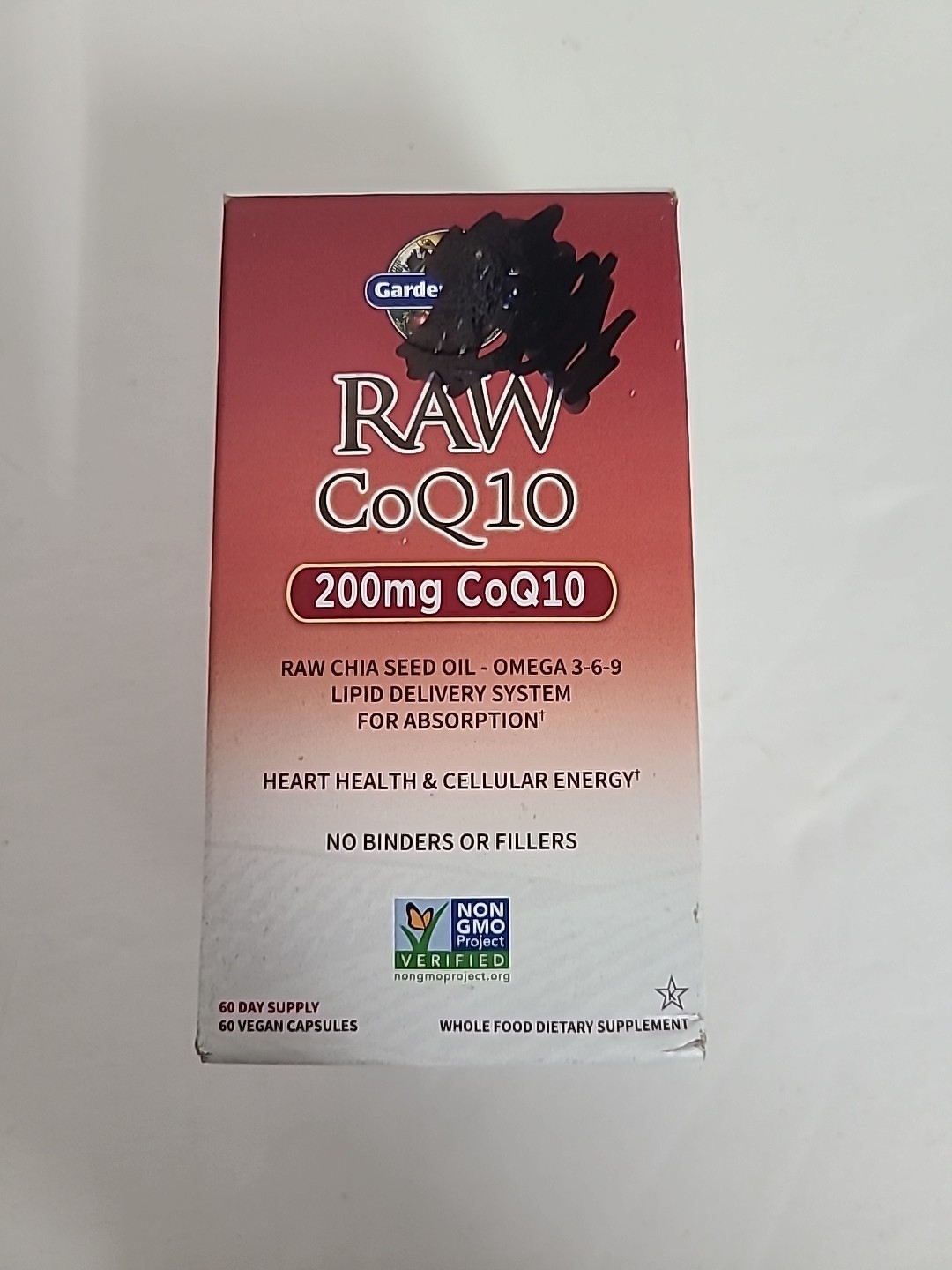 (Lot Of 2) Garden of Life Raw CoQ10 200 mg 60 Vegan Capsules Exp Date ( 10/2024)