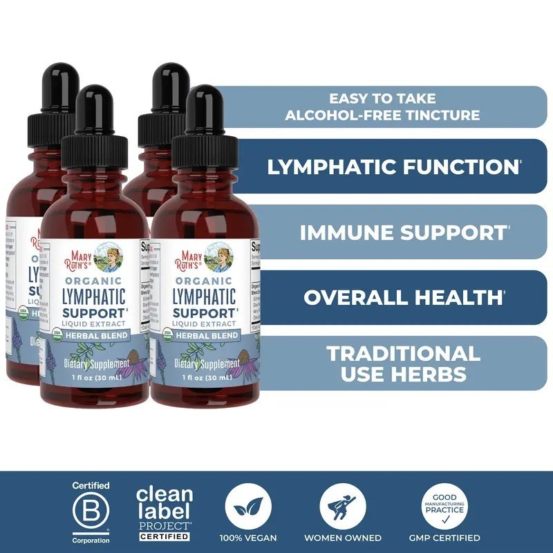 MaryRuth’s Lymphatic Support Herbal Blend Liquid Drops – USDA Organic Lymphatic