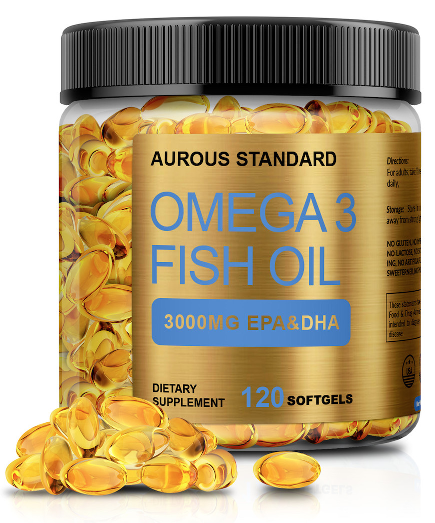 Omega 3 Fish Oil Capsules 3x Strength 3000mg EPA & DHA Softgels USA