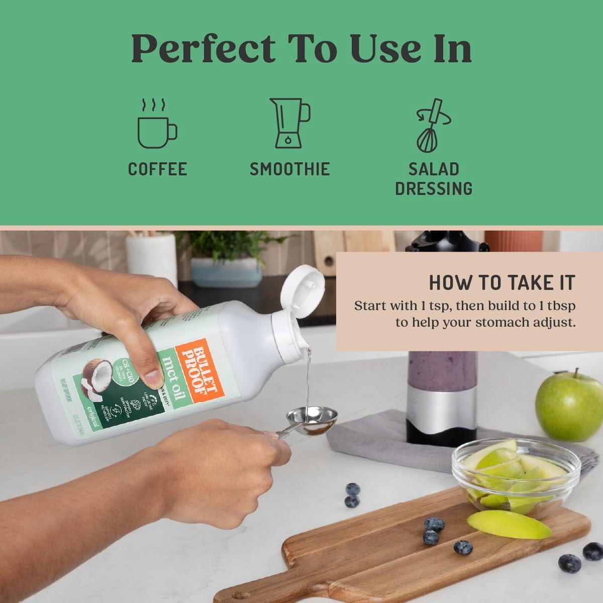 100% Pure MCT Oil, Triple-Distilled Coconut Oil, Keto Energy, Unflavored, 32 oz