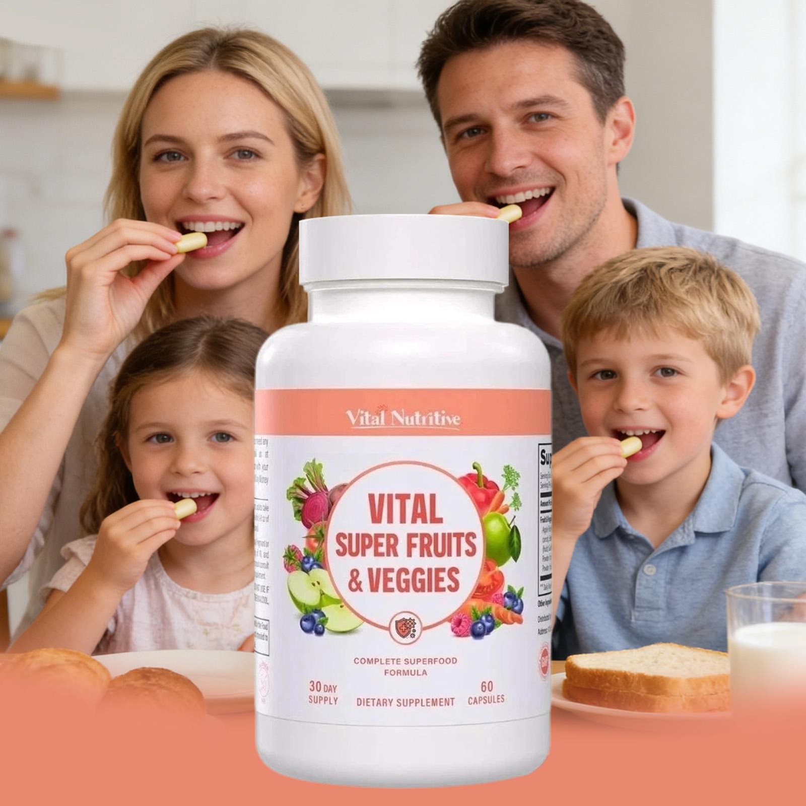 Vital Super Fruits and Veggies Powerful Daily Superfood 60 Capsules