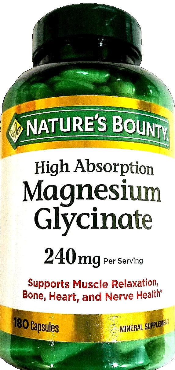 Nature’s Bounty Magnesium Glycinate 240 mg Muscle Relaxation 180 Ct EXP 04/2028