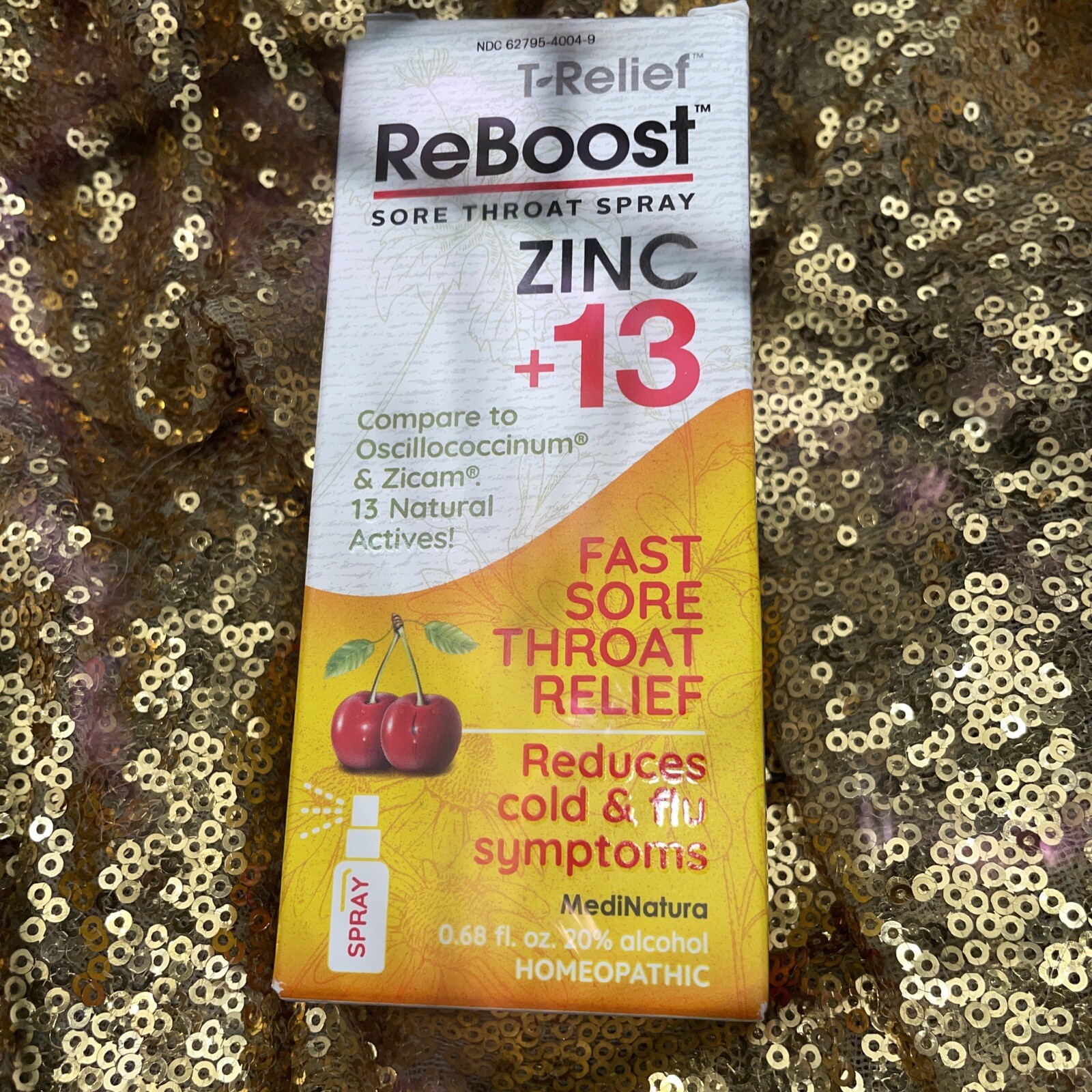 MediNatura ReBoost Sore Throat Spray ZINC +13 Cherry 0.68 Fl oz – Exp:06/2025