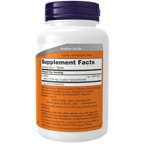 L-Lysine 1000 mg 100 Tabs By Now Foods