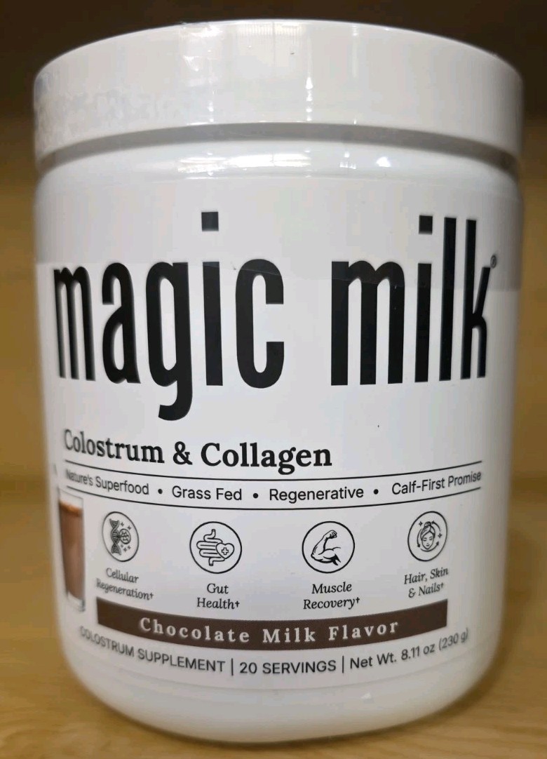 Magic Milk Colostrum Collagen Chocolate Flavor Immune Recovery 20 Servings 03/28