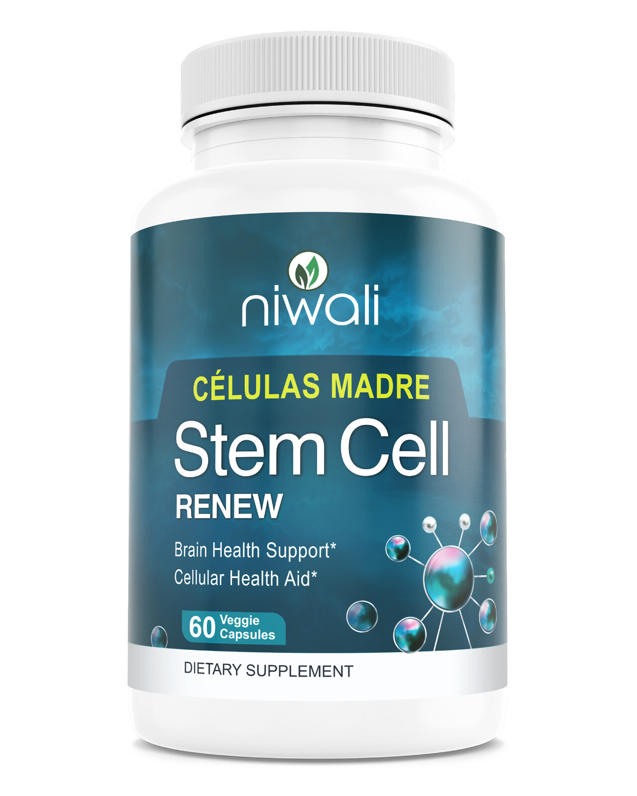 Niwali Stem Cell Renew 60 Veggie Capsules | Brain & Cellular Health Support new