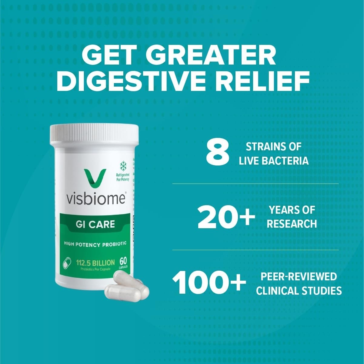 Visbiome® GI Care – High Potency Probiotic – 112.5 60 Count (Pack of 3)