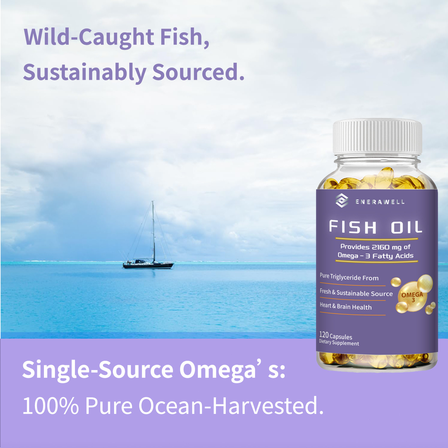 Triple Strength Omega 3 Fish Oil Supplement 2160 mg – EPA & DHA Fish Oil Omega 3