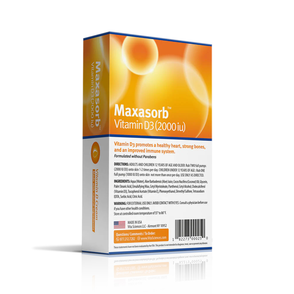 Maxasorb D3 Cream – Vitamin D3 Transdermal Cream 2000 IU