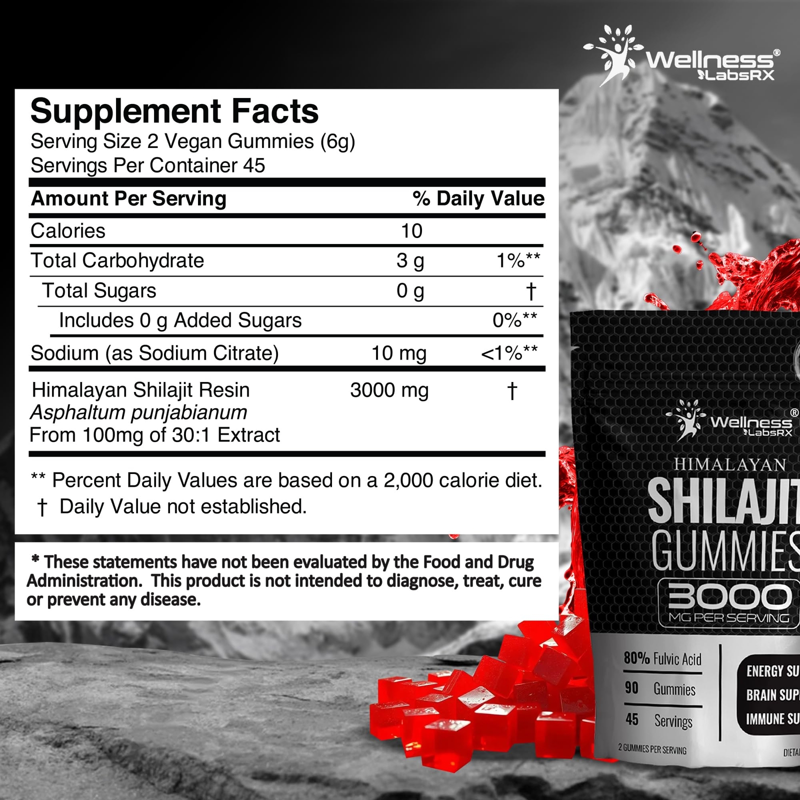 Shilajit Gummies for Men – 3000mg Pure Himalayan Shilajit for Women Keto-Frie…