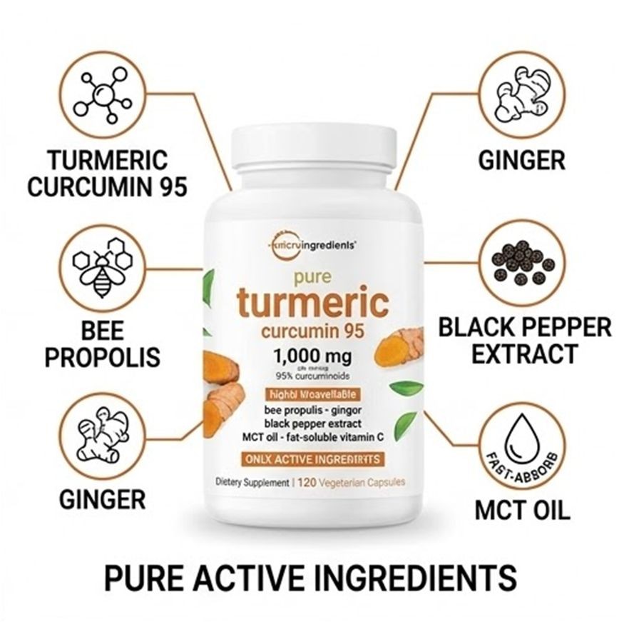 Micro Ingredients Turmeric Curcumin 95 2-Pack 1000mg Black Pepper 240 Capsule