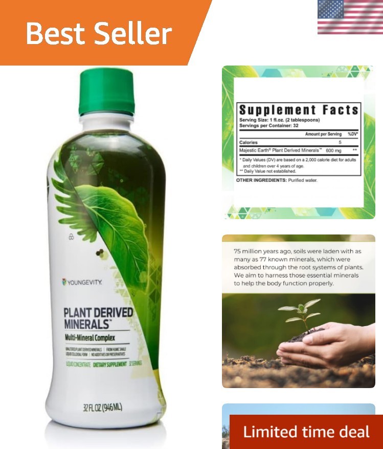 Colloidal Liquid Minerals – Plant-Based Formula with 77+ Trace Minerals, 32 Oz