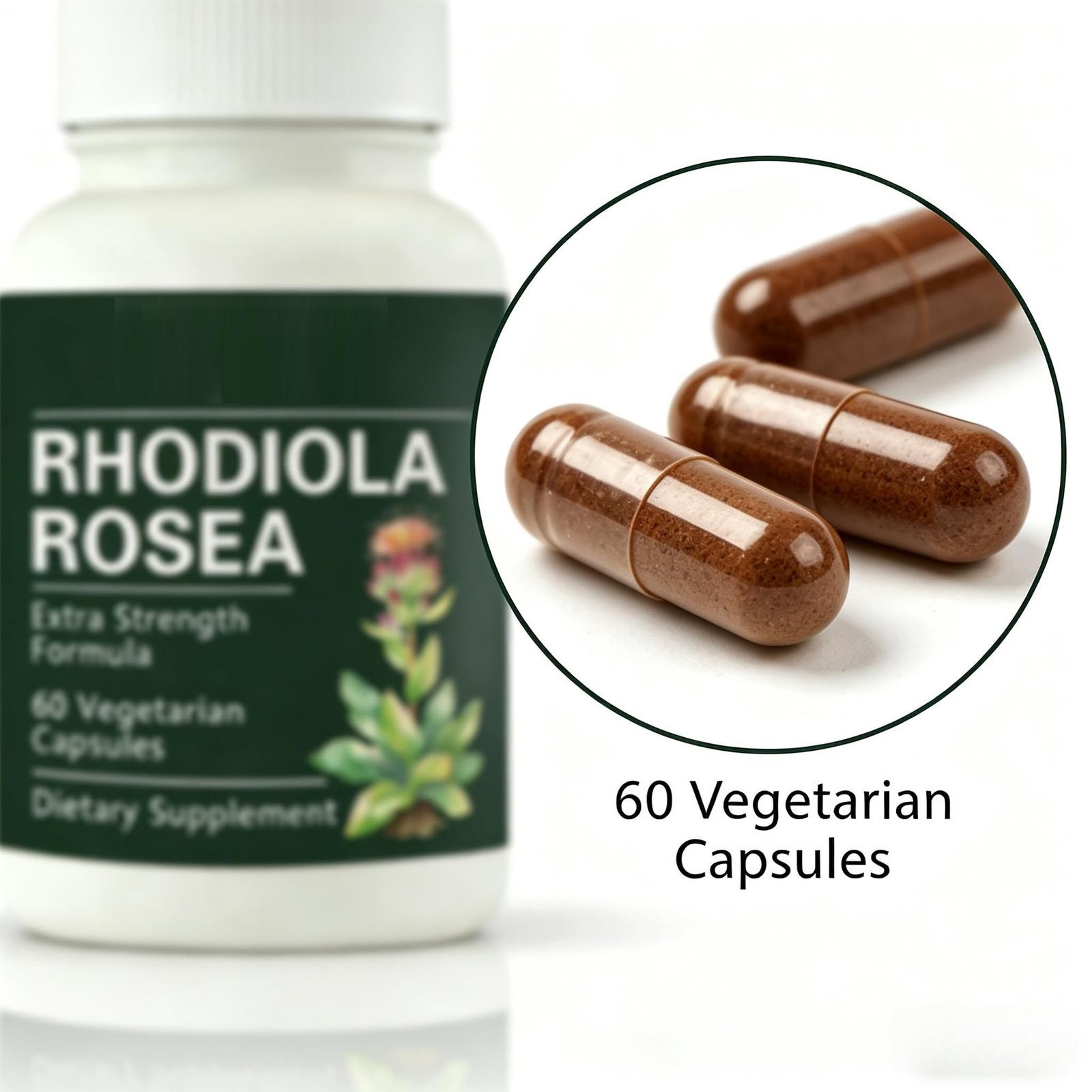 Salvora Organic Rhodiola, 100% Natural, Non-GMO, Vegetarian, 60 Capsules