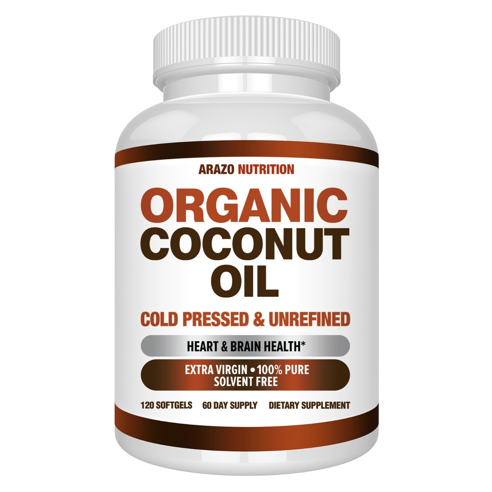Organic Extra Virgin Coconut Oil 2000mg – Unrefined Cold Pressed Softgels for We