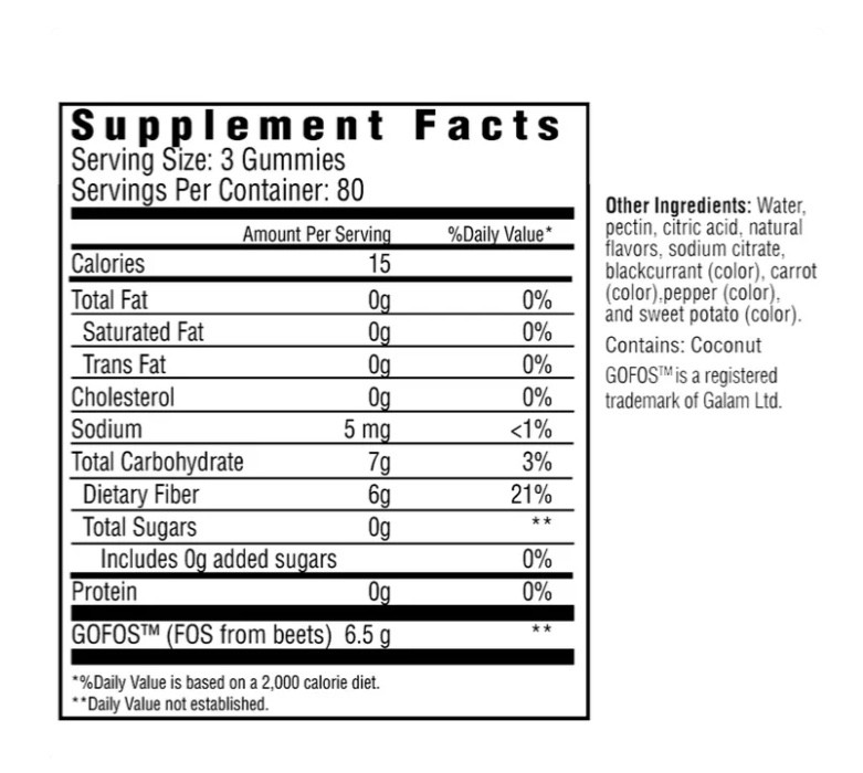 Country Farms Fiber Care Gummies 240 Ct Sugar Free 6g Fiber Digestive Health
