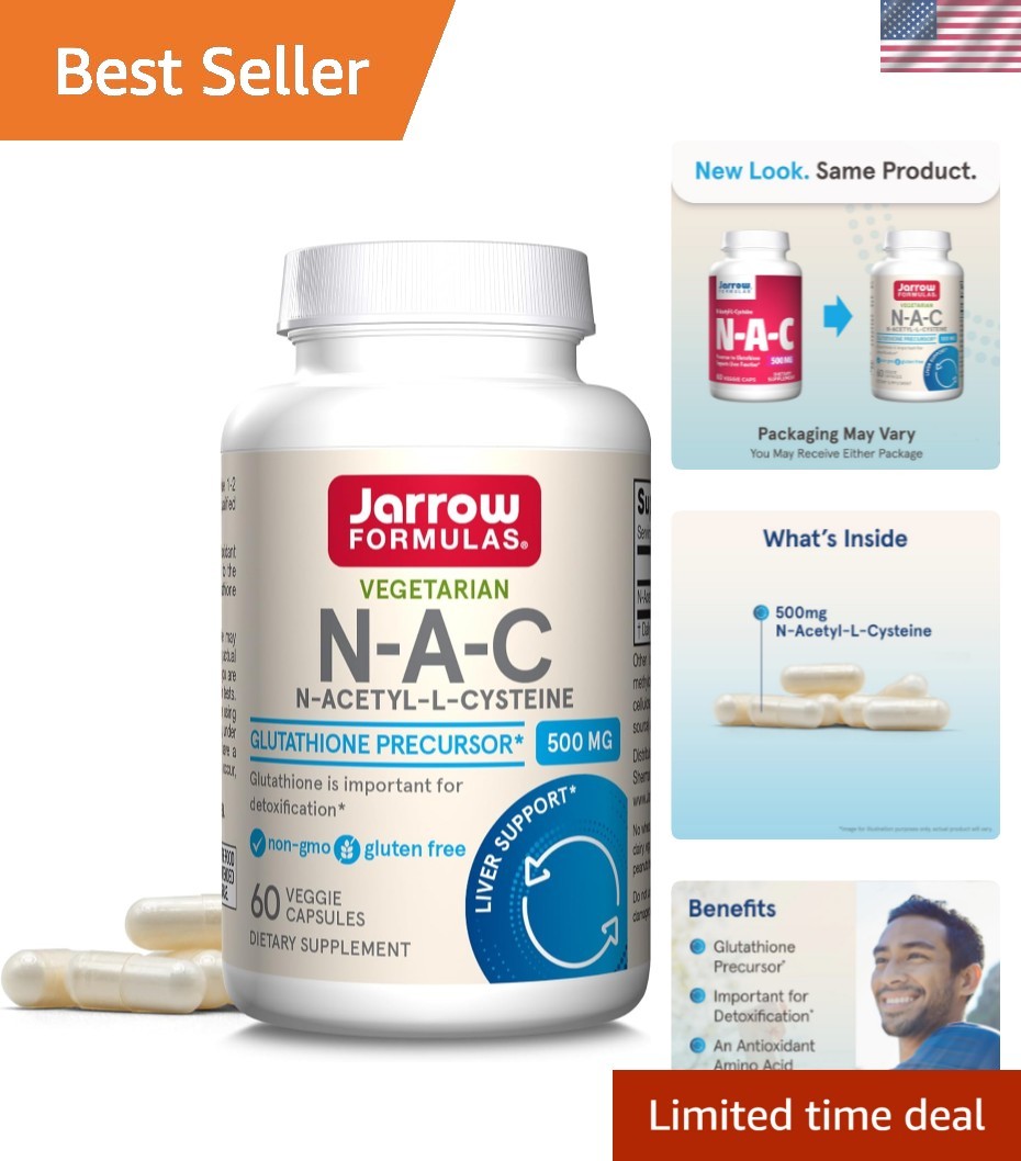 Liver Health Supplement: 60 Count N-A-C 500 mg for Detox and Antioxidant Power