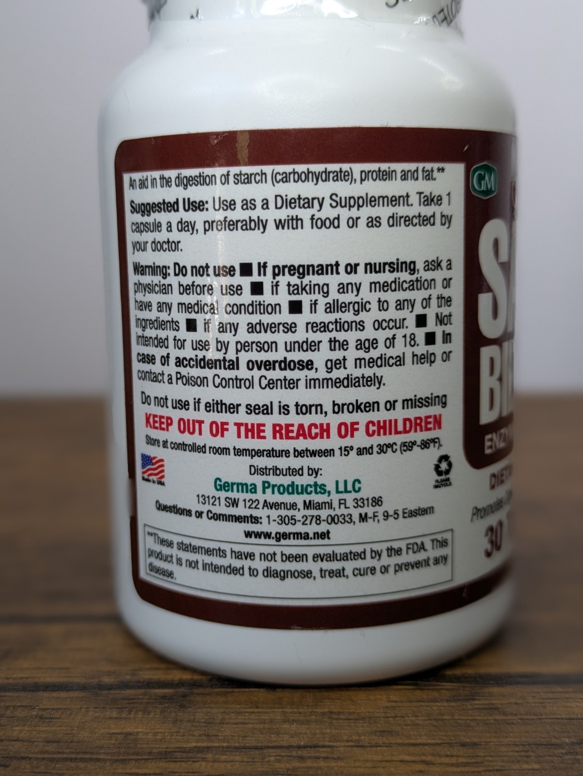 (2 Pack) Germa Sales Biliares, Enzymatic Digestant, 30 Tabs Ox Bile Exp. 08/27