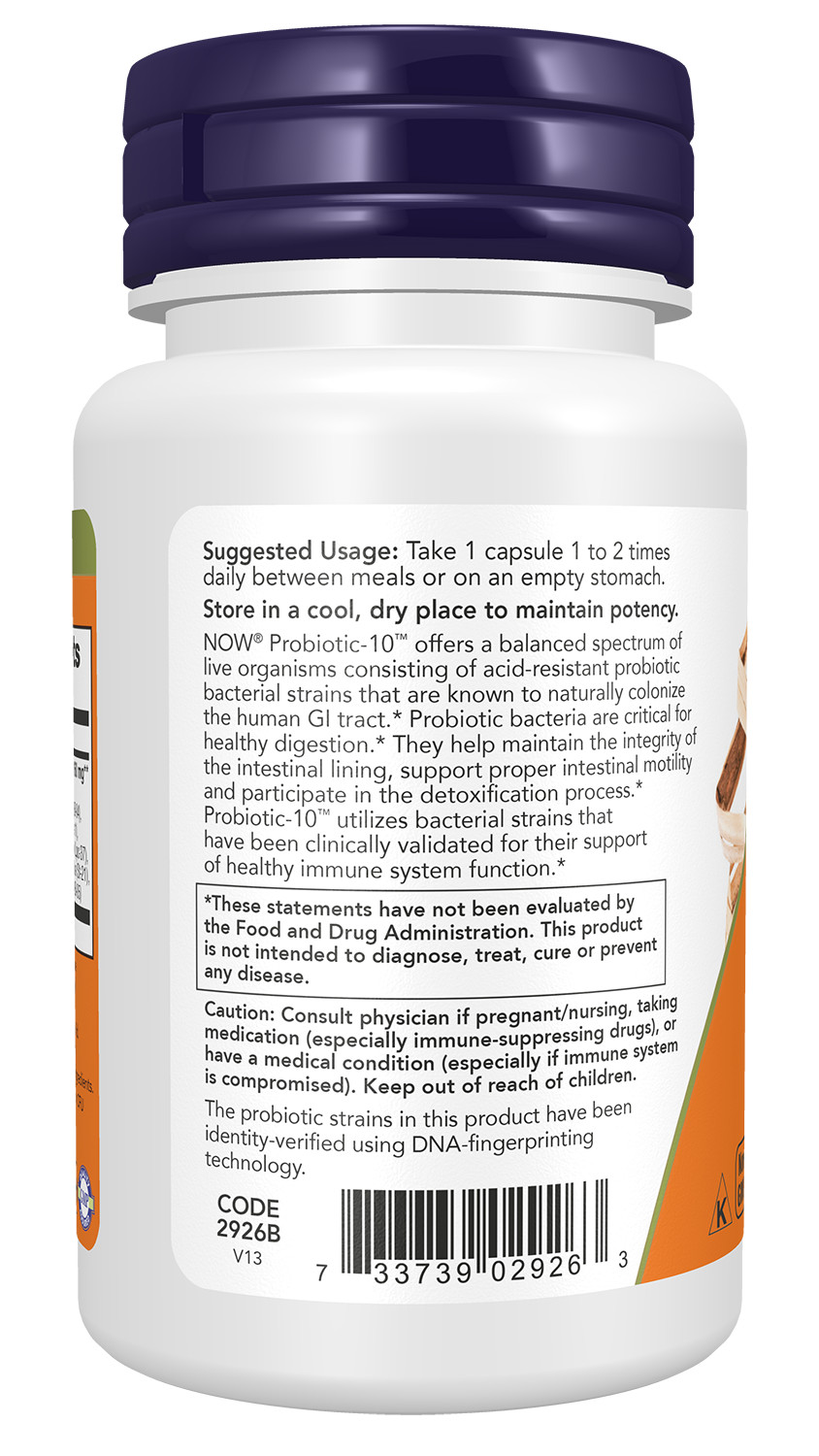Now Foods Probiotic-10, 25 Billion, 10 Probiotic Strains, 50 Veg Caps 08/25EXP