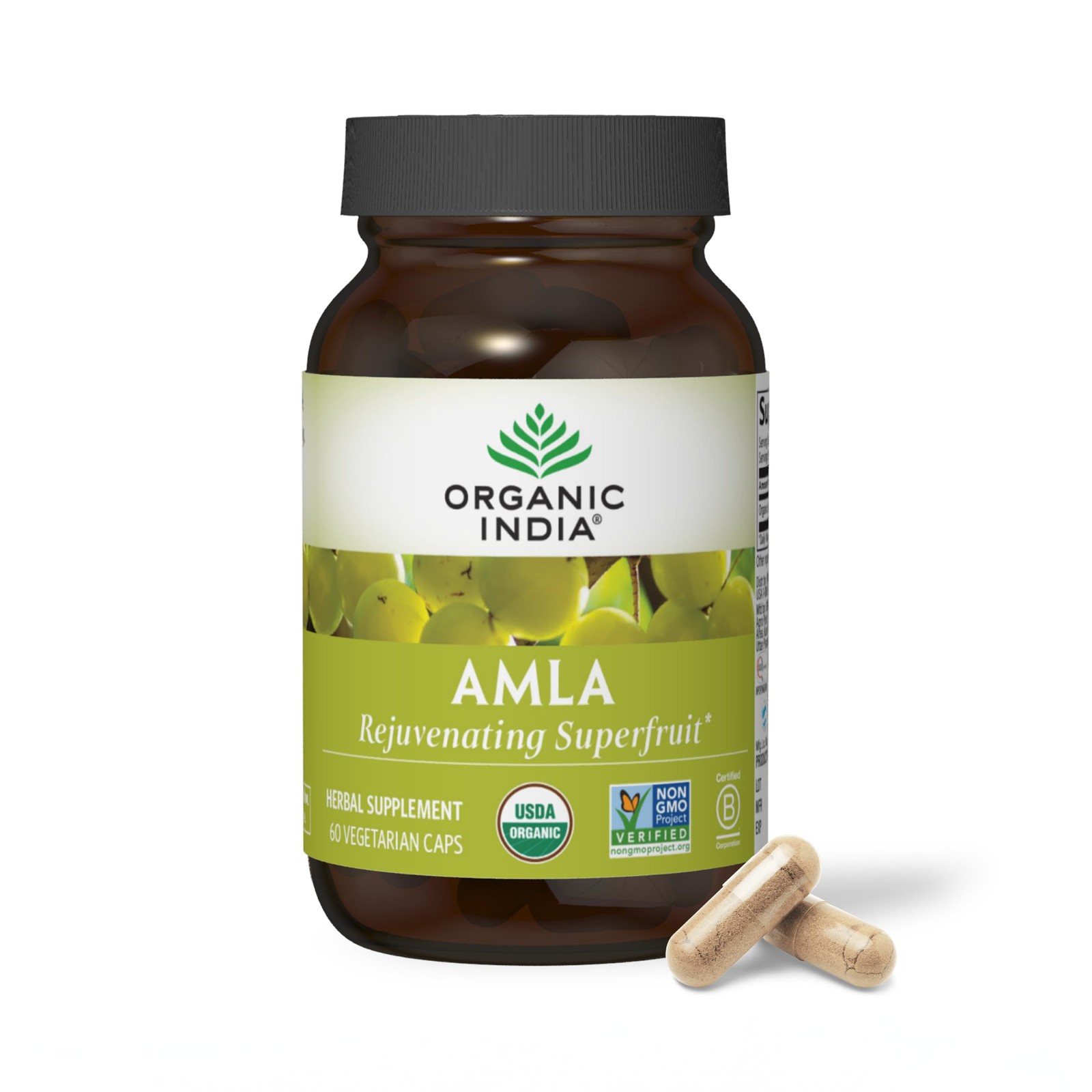 Organic India Amla Supplement 60 Count Stress Adaptogen Immune Support Detox …