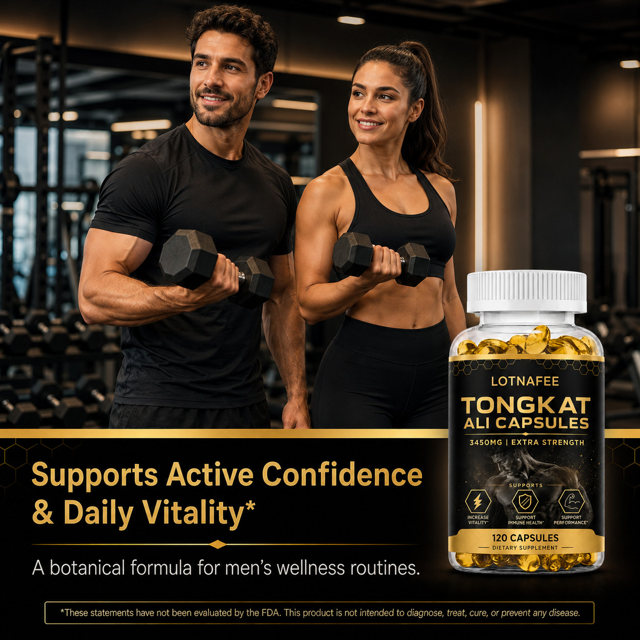 Lotnafee Premium Herbal Extract Complex – Men’s Daily Vitality Support 120 Capsu