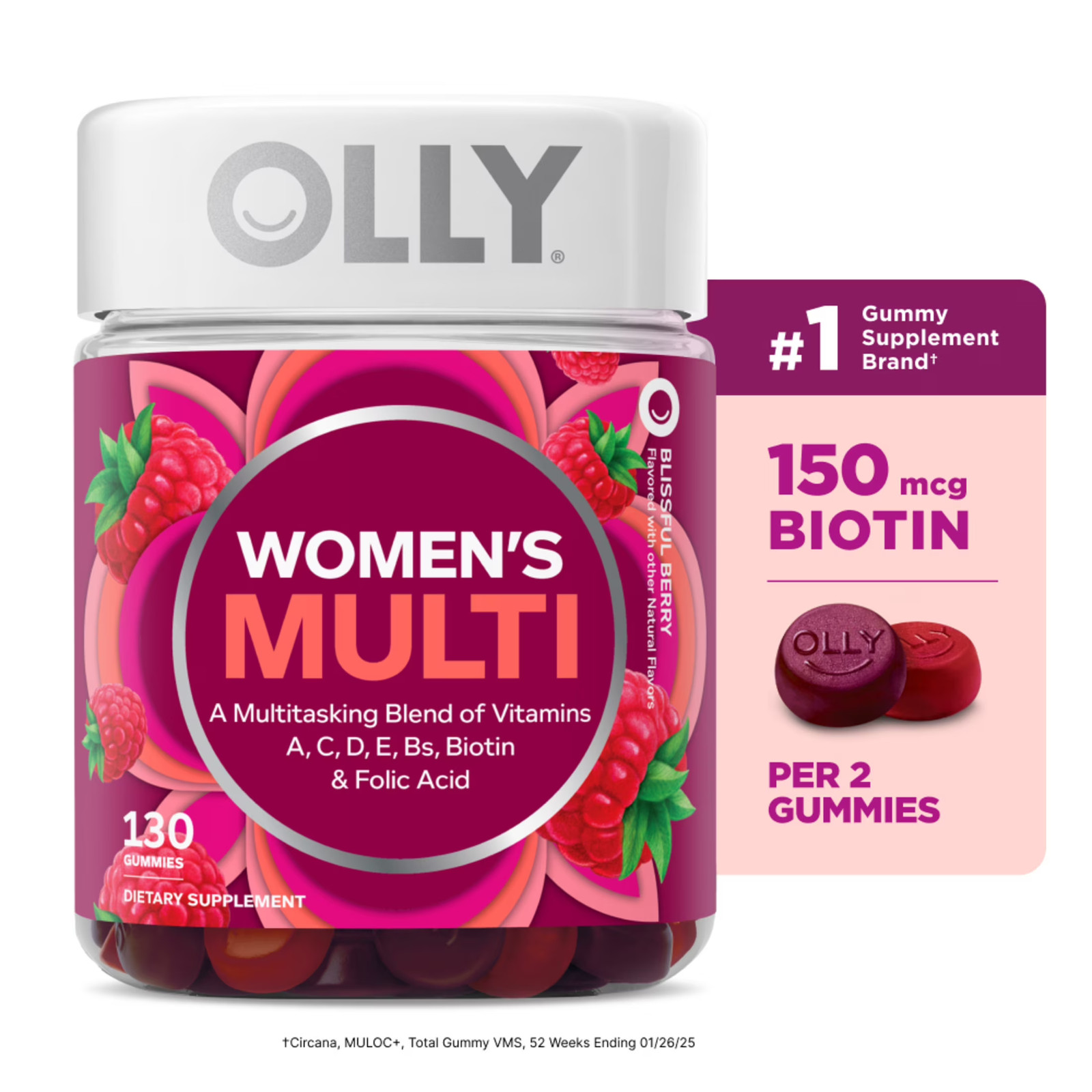 Women’s Multivitamin Gummies with B Vitamins, C, D, Zinc – Blissful Berry