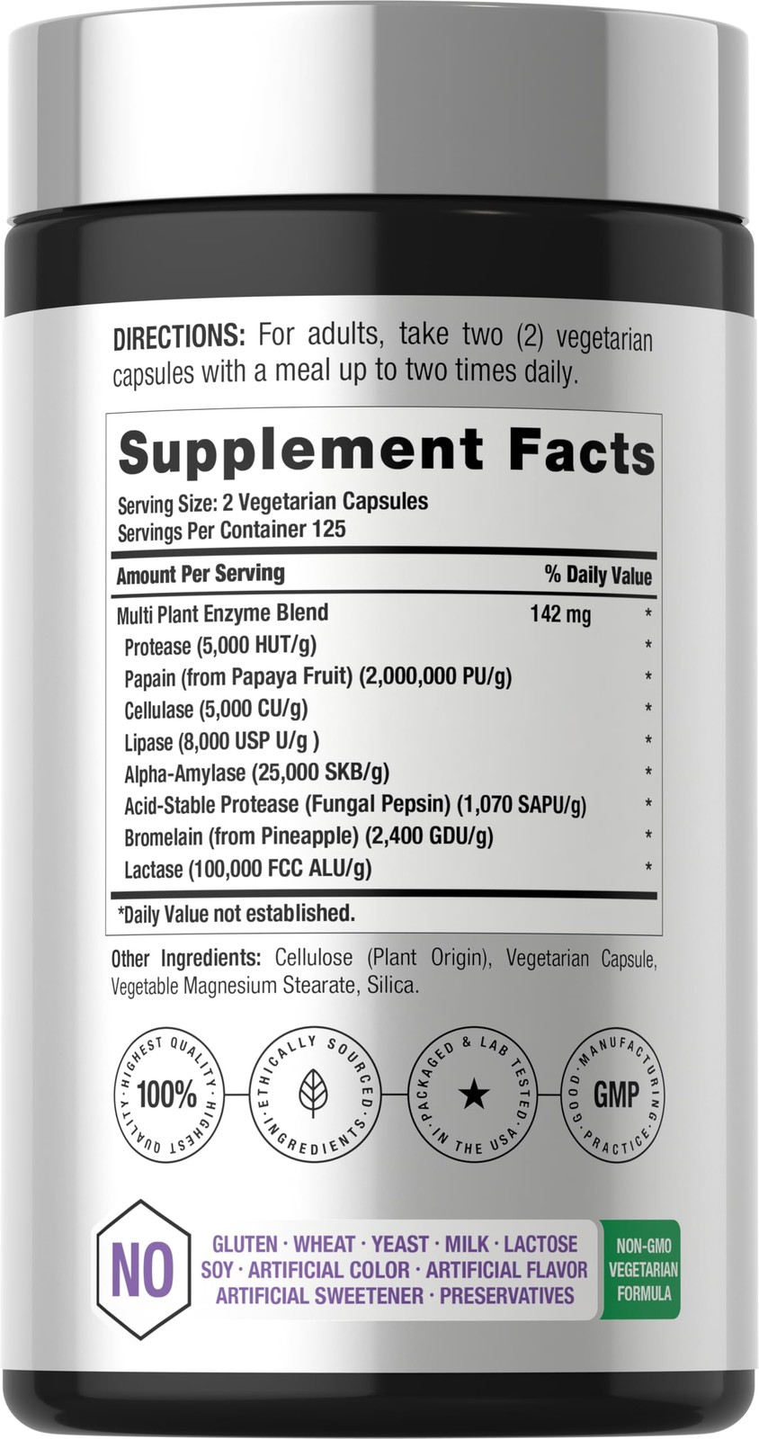 Horbäach Essential Digestive Enzymes | 250 Capsules | 250 Count (Pack of 1)