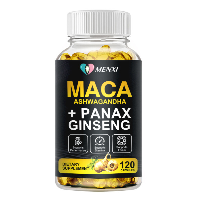 Maca Root + Ashwagandha + Korean Ginseng 12000mg, Peruvian Maca Root 120 Capsule